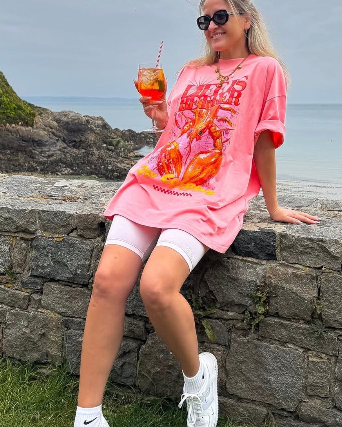 'Life is better in Colour' Lobster Pink Tee 🦞