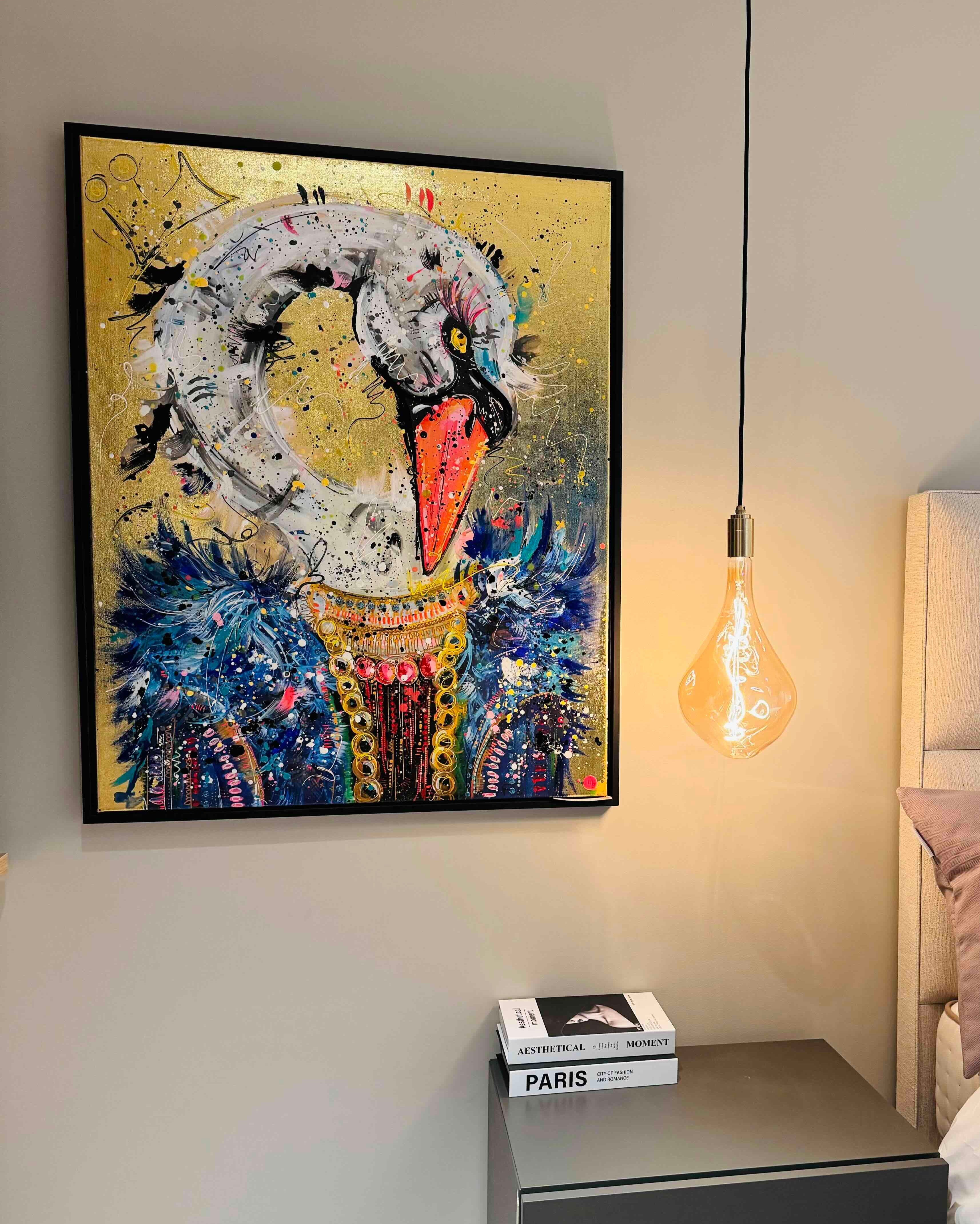 Hand Embellished Metallic Stella the Swan - 1 LEFT!