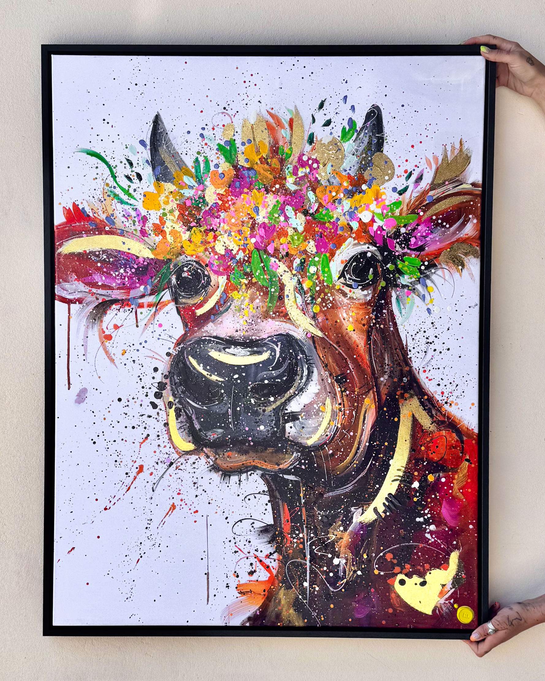 Hand Embellished Jerry the Jersey Cow