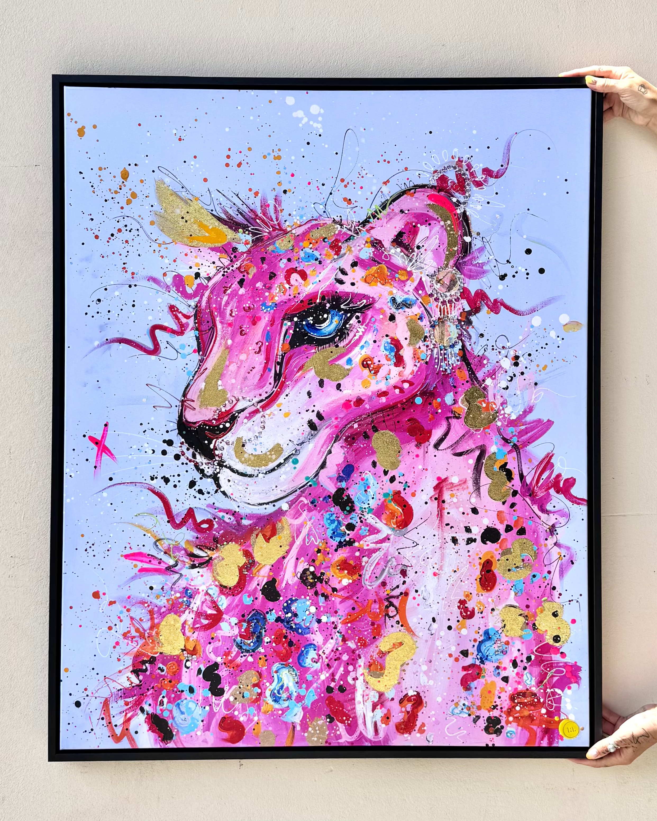 Hand Embellished Pink Panther
