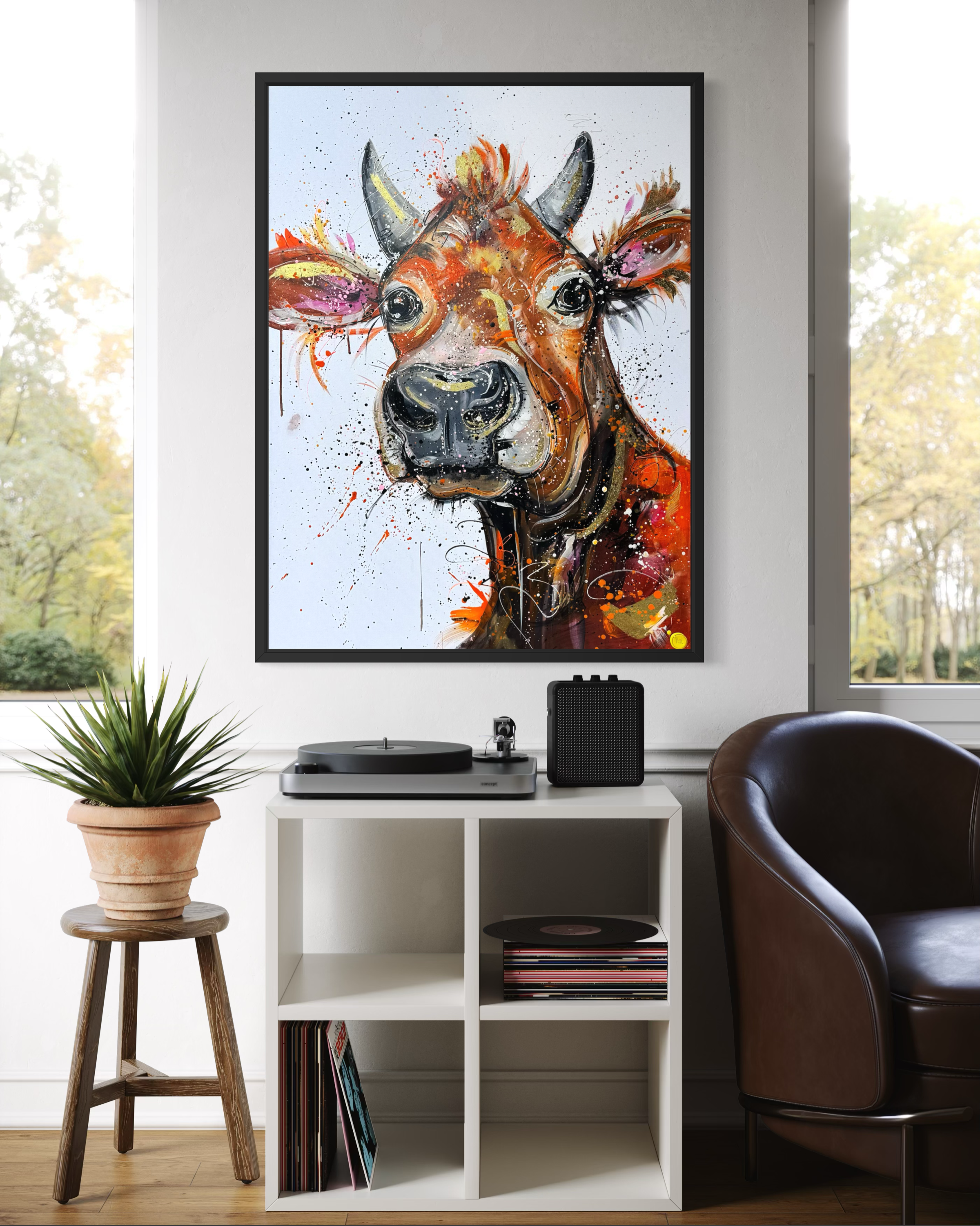 Hand Embellished Jerry the Jersey Cow