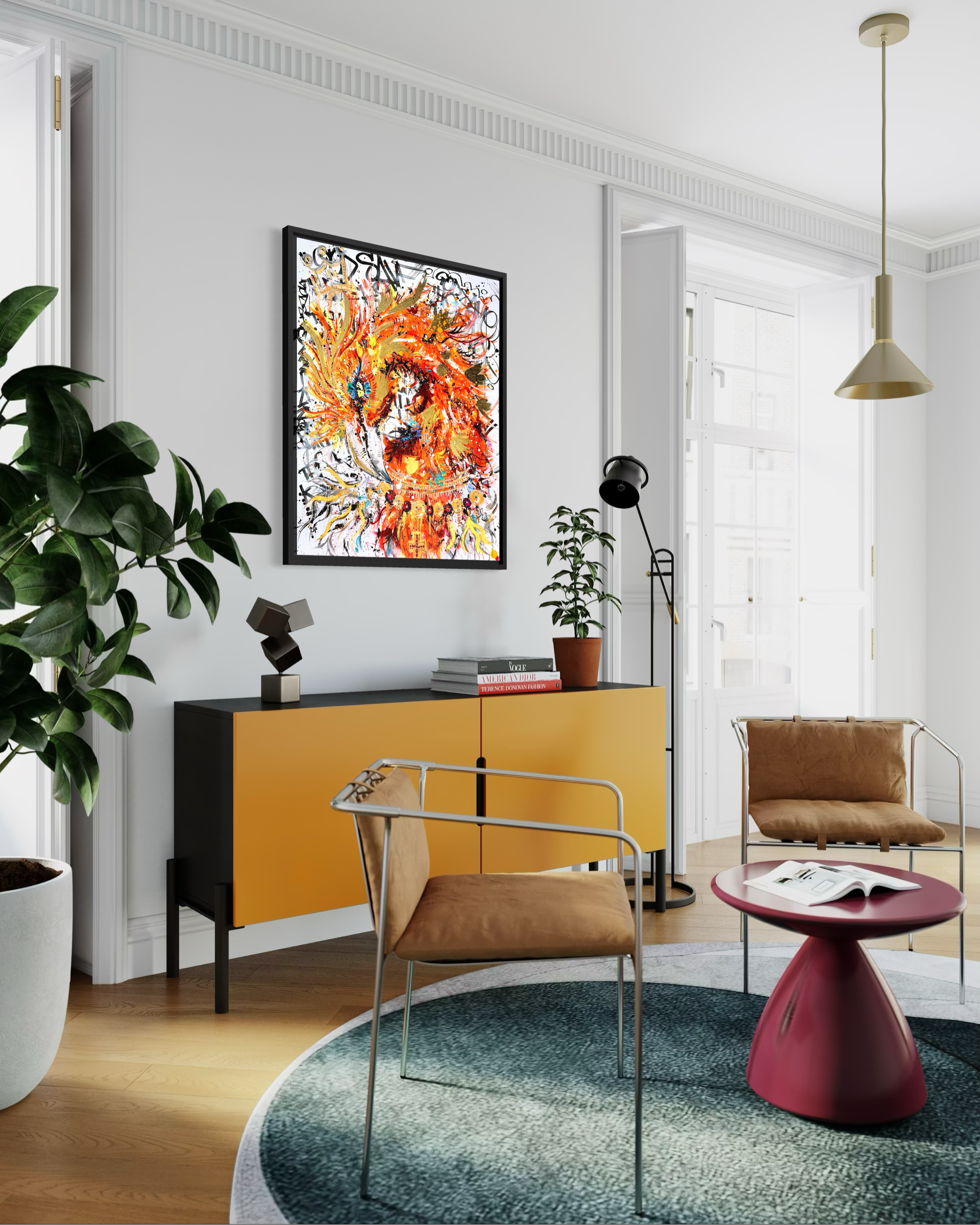 Hand Embellished Blaze the Phoenix King